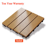 60x DIY WATSUN 3rd Gen WPC [Wooden Plastic Composite] Interlocking Decking Tiles Garden Flooring Pattern 1 Natural Colour