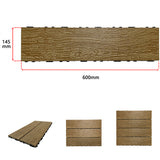 1x DIY WATSUN 3rd Gen WPC [Wooden Plastic Composite] Interlocking Decking Tiles Garden Flooring Pattern 3 Nature Colour