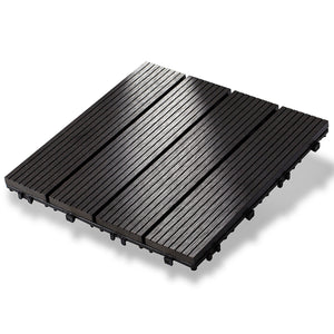 60x DIY WATSUN New Generation WPC [Wooden Plastic Composite] Interlocking Decking Tiles Garden Flooring Pattern 1 charcoal Colour