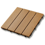 40x DIY WATSUN 3rd Gen WPC [Wooden Plastic Composite] Interlocking Decking Tiles Garden Flooring Pattern 1 Natural Colour