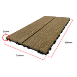 1x DIY WATSUN 3rd Gen WPC [Wooden Plastic Composite] Interlocking Decking Tiles Garden Flooring Pattern 3 Nature Colour