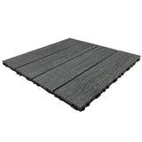 20x DIY WATSUN 3rd Gen WPC [Wooden Plastic Composite] Interlocking Decking Tiles Garden Flooring Pattern Woodgrain Dark Brown Colour Super Embossing Woodgrain