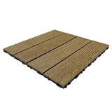 1x DIY WATSUN 3rd Gen WPC [Wooden Plastic Composite] Interlocking Decking Tiles Garden Flooring Pattern 3 Nature Colour