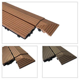 1x DIY WATSUN WPC Interlocking Decking Tiles Garden Flooring Natural Colour Corner Ramp Edge