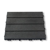 1x DIY WATSUN New Generation WPC [Wooden Plastic Composite] Interlocking Decking Tiles Garden Flooring Pattern 1 Charcoal Colour