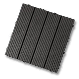 1x DIY WATSUN New Generation WPC [Wooden Plastic Composite] Interlocking Decking Tiles Garden Flooring Pattern 1 Charcoal Colour