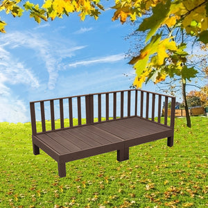 5pcs Set DIY WPC [Wooden Plastic Composite] Multi Functional Deck Inc(2xBench/Table+3xFence) Brown Colour