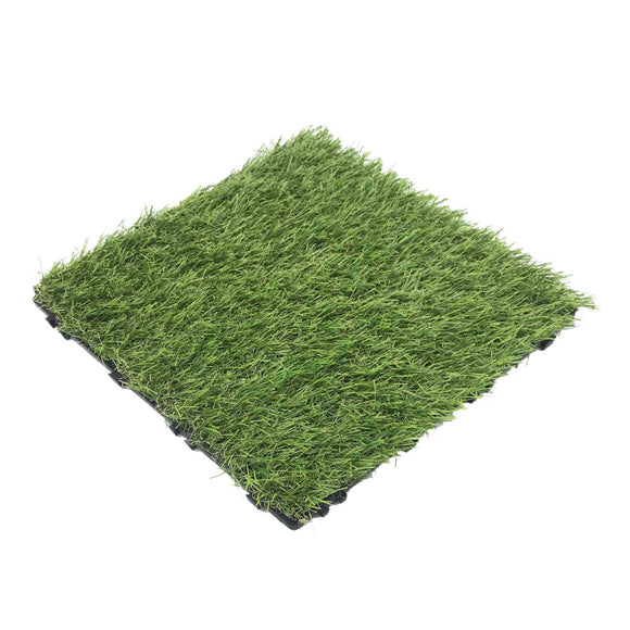 20x DIY Artificial Turf / Grass Interlocking Outdoor Backyard Grass Turf Tiles 30x30x3.7cm Green Colour