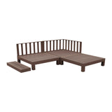 7pcs Set DIY WPC [Wooden Plastic Composite] Multi Functional Deck Inc(3xBench/Table+3xFence+1xStep) Brown Colour