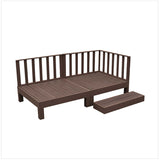 6pcs Set DIY WPC [Wooden Plastic Composite] Multi Functional Deck Inc(2xBench/Table+3xFence+1xStep) Brown Colour