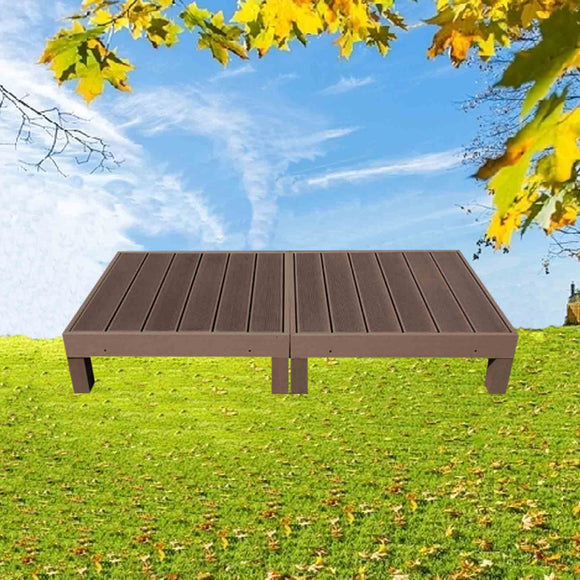 2x DIY WPC [Wooden Plastic Composite] Multi Functional Deck Bench/Table 90CM x90CM x 28CM Brown Colour