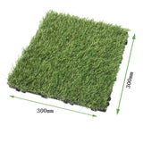 80x DIY Artificial Turf / Grass Interlocking Outdoor Backyard Grass Turf Tiles 30x30x3.7cm Green Colour