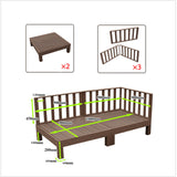 5pcs Set DIY WPC [Wooden Plastic Composite] Multi Functional Deck Inc(2xBench/Table+3xFence) Brown Colour