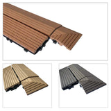 1x DIY WATSUN WPC Interlocking Decking Tiles Garden Flooring Charcoal Colour Corner Ramp Edge