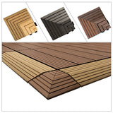 1x DIY WATSUN WPC Interlocking Decking Tiles Garden Flooring Charcoal Colour Corner Ramp Edge