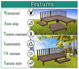 3x DIY WPC [Wooden Plastic Composite] Multi Functional Deck Bench/Table 90CM x90CM x 28CM Brown Colour