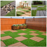 20x DIY Artificial Turf / Grass Interlocking Outdoor Backyard Grass Turf Tiles 30x30x3.7cm Green Colour