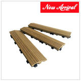 1x DIY WATSUN WPC Interlocking Decking Tiles Garden Flooring Natural Colour Edge Bar