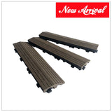 1x DIY WATSUN WPC Interlocking Decking Tiles Garden Flooring Dark Brown  Edge Bar