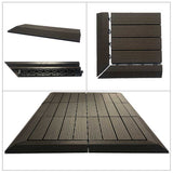 1xPair (Right + Left) DIY WATSUN WPC Interlocking Decking Tiles Garden Flooring Dark Brown Corner Bar