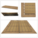 1xPair (Right + Left) DIY WATSUN WPC Interlocking Decking Tiles Garden Flooring Natural Colour Corner Bar