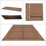 1xPair (Right + Left) DIY WATSUN WPC Interlocking Decking Tiles Garden Flooring Red Brown Corner Bar