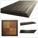 1xPair (Right + Left) DIY WATSUN WPC Interlocking Decking Tiles Garden Flooring Dark Brown Corner Bar