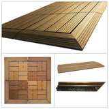 1xPair (Right + Left) DIY WATSUN WPC Interlocking Decking Tiles Garden Flooring Natural Colour Corner Bar