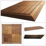 1xPair (Right + Left) DIY WATSUN WPC Interlocking Decking Tiles Garden Flooring Red Brown Corner Bar