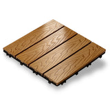 1x DIY WATSUN 3rd Gen WPC [Wooden Plastic Composite] Interlocking Decking Tiles Garden Flooring Woodgrain Pattern Natural Colour