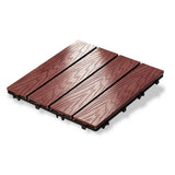 40x DIY WATSUN 3rd Gen WPC [Wooden Plastic Composite] Interlocking Decking Tiles Garden Flooring Pattern Woodgrain Red-Brown Colour Super Embossing Woodgrain