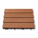 100x DIY WATSUN New Generation WPC [Wooden Plastic Composite] Interlocking Decking Tiles Garden Flooring Pattern 1 Red Brown Colour