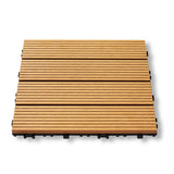 60x DIY WATSUN 3rd Gen WPC [Wooden Plastic Composite] Interlocking Decking Tiles Garden Flooring Pattern 1 Natural Colour