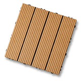 40x DIY WATSUN 3rd Gen WPC [Wooden Plastic Composite] Interlocking Decking Tiles Garden Flooring Pattern 1 Natural Colour