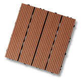 20x DIY WATSUN New Generation WPC [Wooden Plastic Composite] Interlocking Decking Tiles Garden Flooring Pattern 1 Red Brown Colour